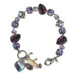 Bracelet by Mariana Woman Sophisticated Amethyst and Tanzanite Swarovski Crystals - Image 2