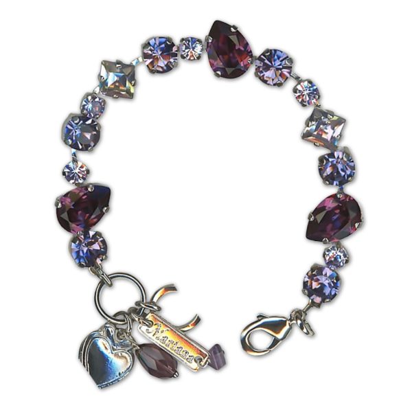 Bracelet by Mariana Woman Sophisticated Amethyst and Tanzanite Swarovski Crystals