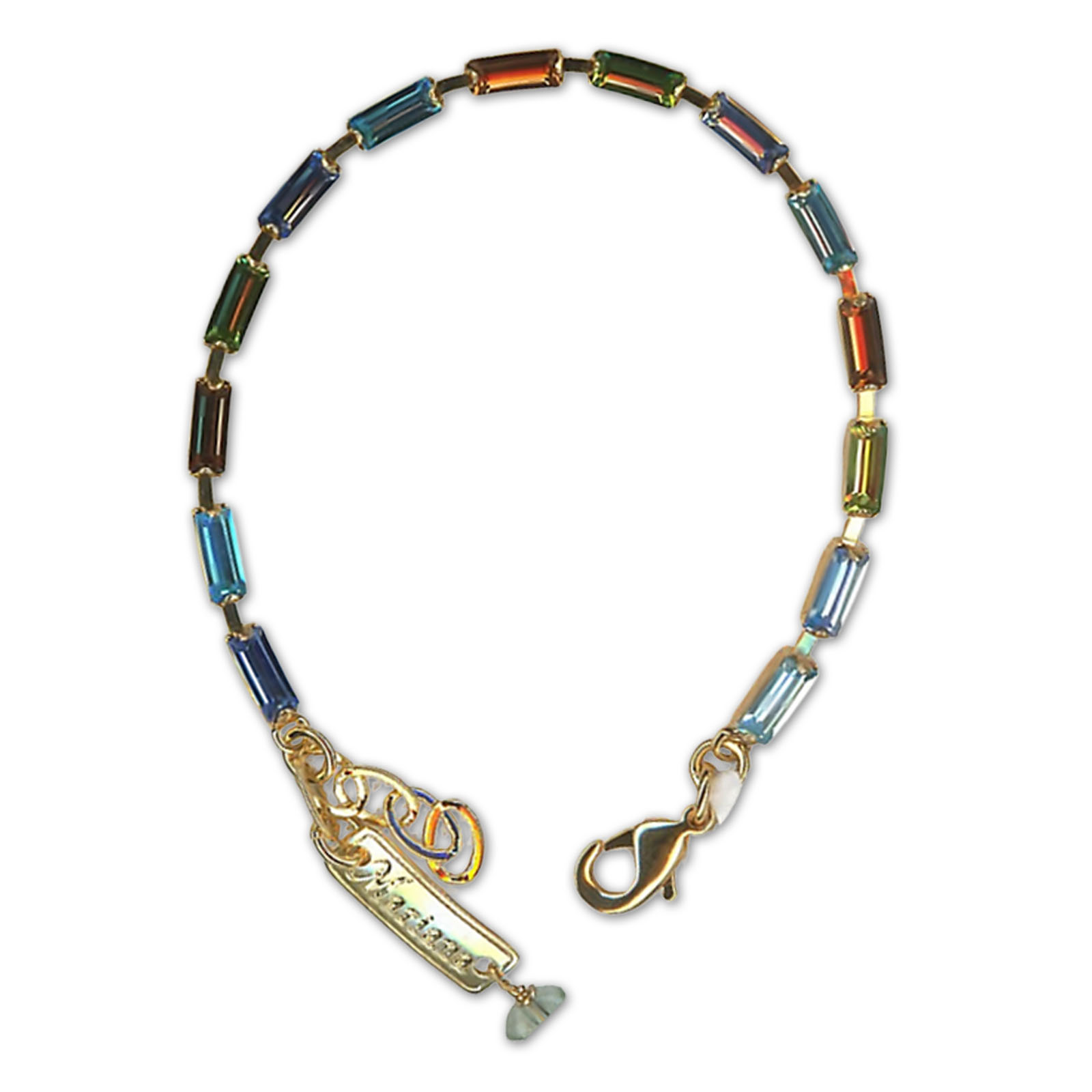 B-4518-1-1329-YG (1) Bracelet by Mariana Woman Sassy Multi-Colored Swarovski Crystals - Image 1