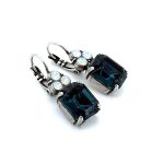 Earrings By Mariana Woman Classic Montana Blue and Opal Swarovski Crystals - Image 2
