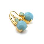 Earrings By Mariana Woman Amazonite Mineral and Chrysolite Swarovski Crystals - YG - Image 4
