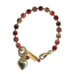 Bracelet by Mariana Woman Dainty Siam and Burgundy Swarovski Crystals - Image 2