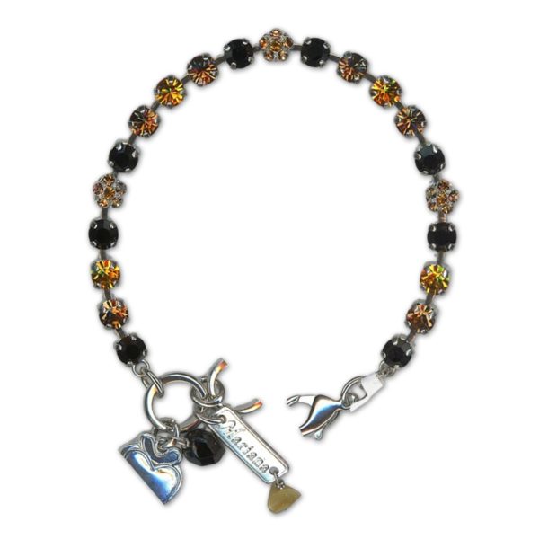 Bracelet by Mariana Woman Exquisite Smoked Topaz and Jet Swarovski Crystals