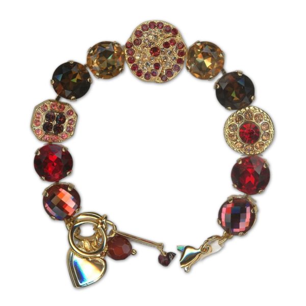 Bracelet by Mariana Woman Elegant Burgundy and Siam Swarovski Crystals