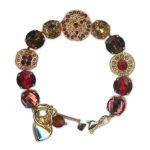 Bracelet by Mariana Woman Elegant Burgundy and Siam Swarovski Crystals - Image 3
