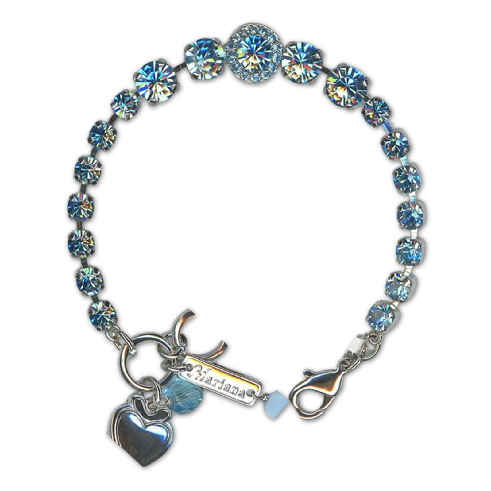B-4084-1-202202-RO (1) Bracelet by Mariana Woman Adorable Aquamarine Swarovski Crystals - Image 1
