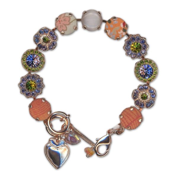 Bracelet by Mariana Woman Floral Tanzanite and Olivine Swarovski Crystals