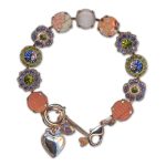 Bracelet by Mariana Woman Floral Tanzanite and Olivine Swarovski Crystals - Image 3