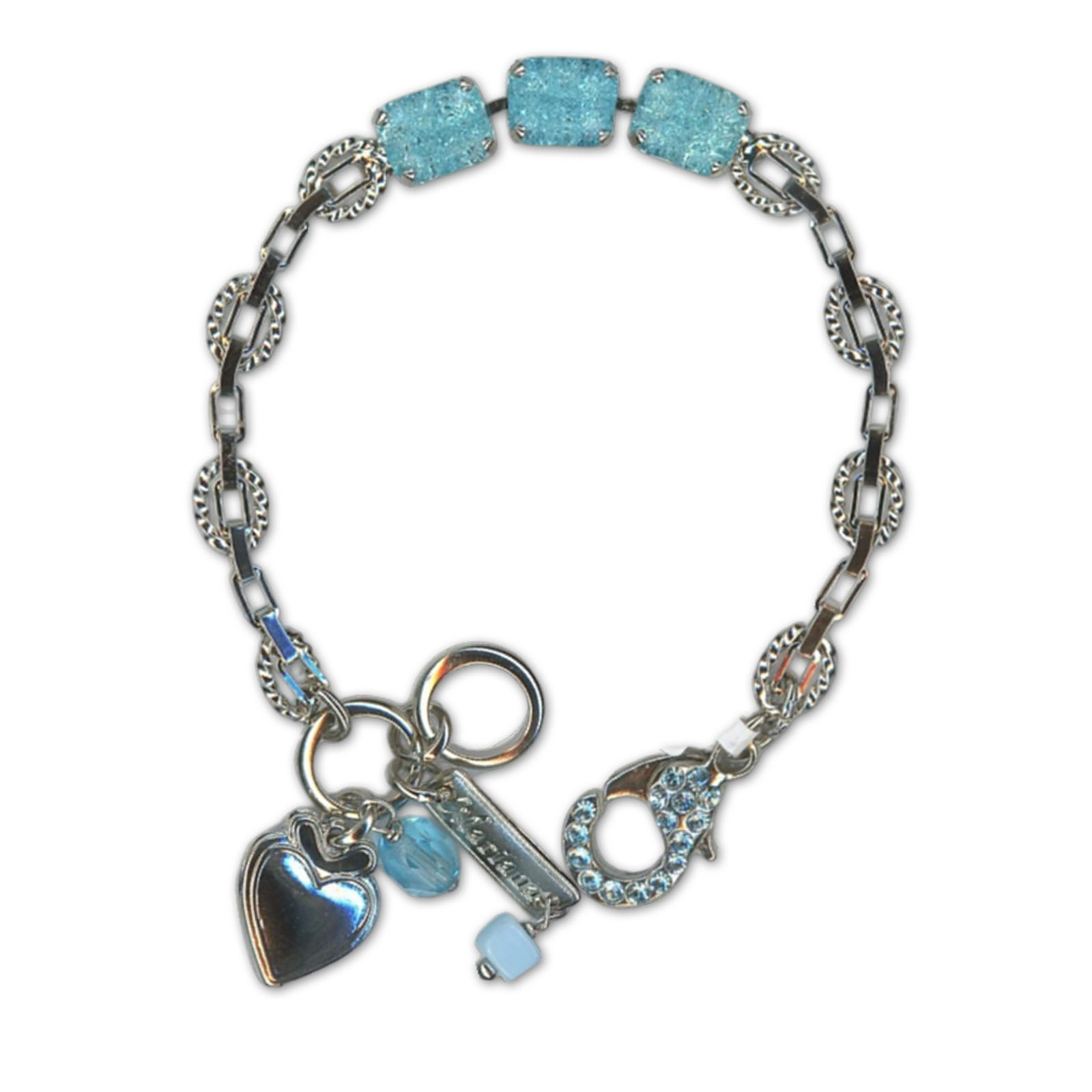B-4154-1-202ICE-RO (1) Bracelet by Mariana Woman Beautiful Aquamarine Ice Swarovski Crystals - Image 1