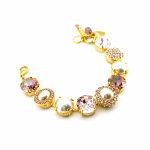 Bracelet By Mariana Woman Glamorous Violet and Pearls Swarovski Crystals-YG - Image 3