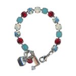 Bracelet by Mariana Woman Charming Aquamarine and Opal Swarovski Crystals