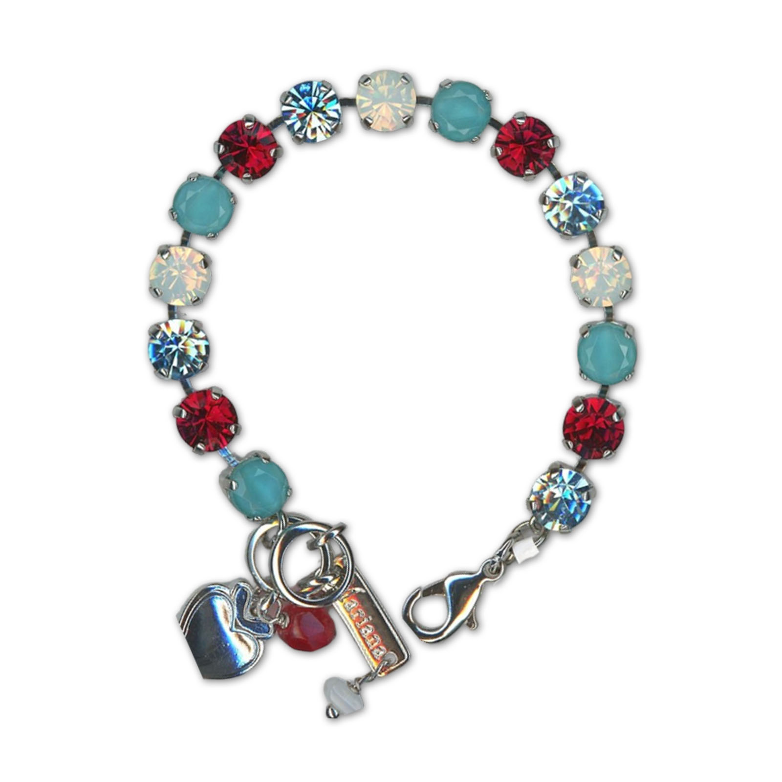 B-4252-202-11-RO (1) Bracelet by Mariana Woman Charming Aquamarine and Opal Swarovski Crystals - Image 1