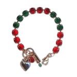 Bracelet by Mariana Woman Stunning Siam and Emerald Swarovski Crystals