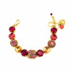 Bracelet By Mariana Woman Gorgeous Pink and Sapphire Swarovski Crystals-YG