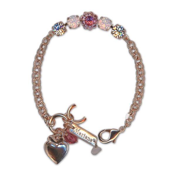 Bracelet by Mariana Woman Lovely Light Rose Swarovski Crystals