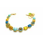 Bracelet By Mariana Woman Jasper and Turquoise Minerals and Opal Swarovski Crystals-YG - Image 2