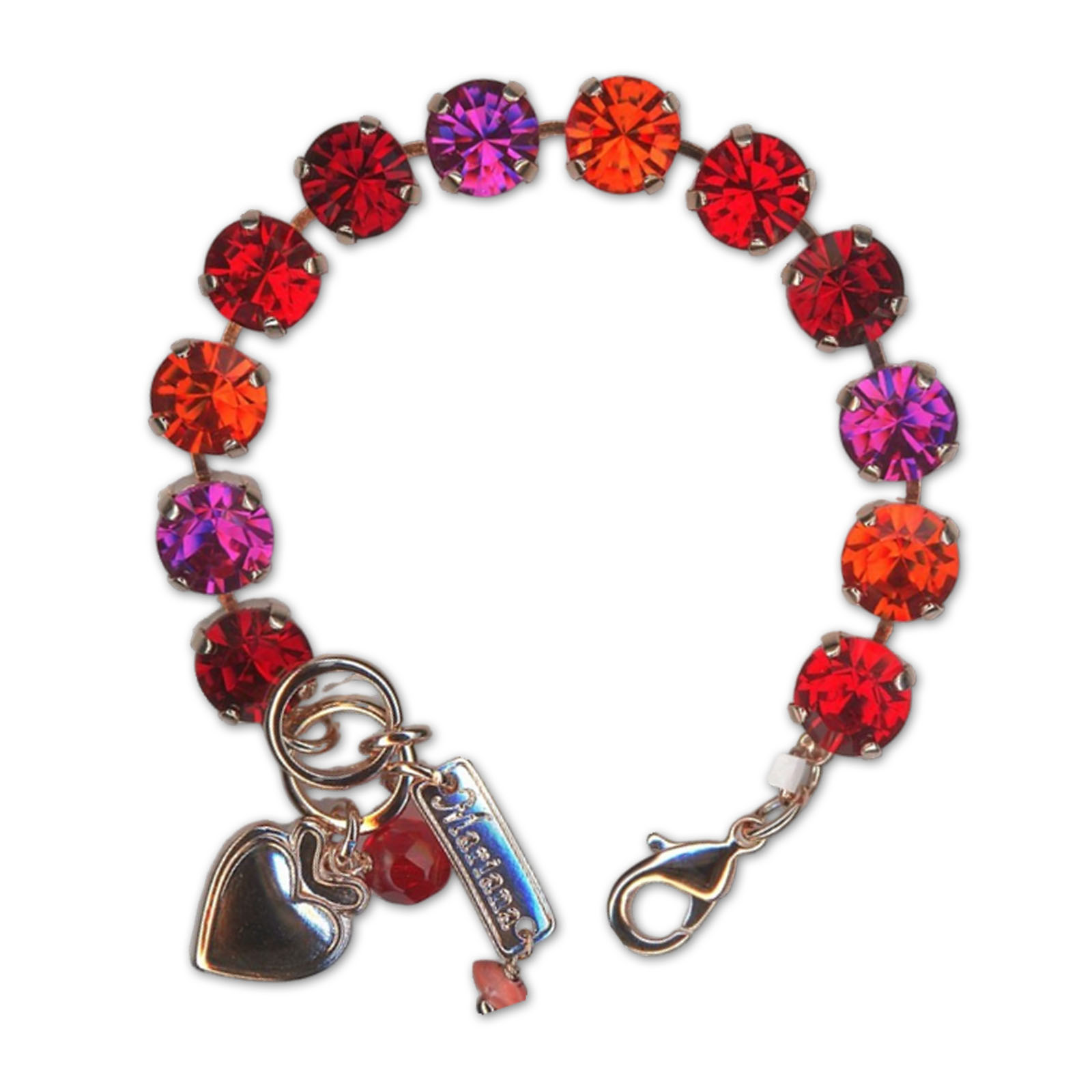 B-4445-1-1135-RG (1) Bracelet by Mariana Woman Stunning Fuchsia and Siam Swarovski Crystals - Image 1