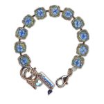 Bracelet by Mariana Woman Floral Painted Clear Swarovski Crystals