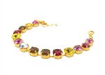 Bracelet By Mariana Woman Classy Fuchsia and Quartz Swarovski Crystals-YG - Image 3