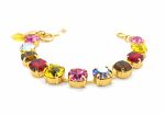 Bracelet By Mariana Woman Classy Fuchsia and Quartz Swarovski Crystals-YG - Image 2