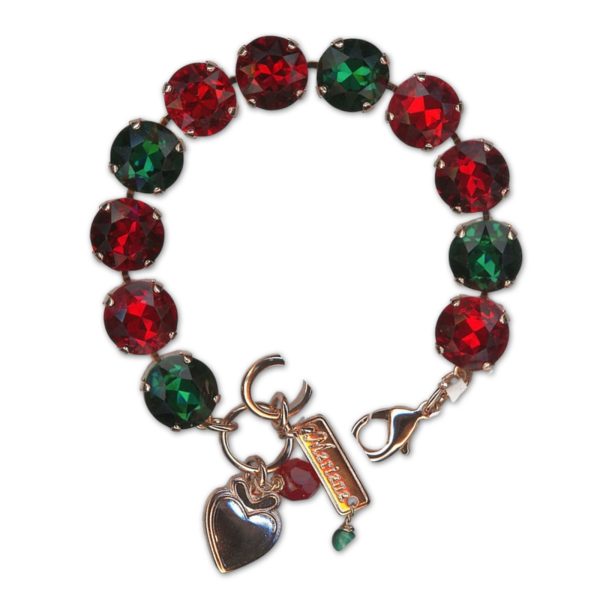 Bracelet by Mariana Woman Elegant Siam and Emerald Swarovski Crystals