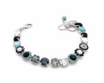 Bracelet By Mariana Woman Beautiful Turquoise, Shell Mineral and Black Swarovski Crystals-SP - Image 2