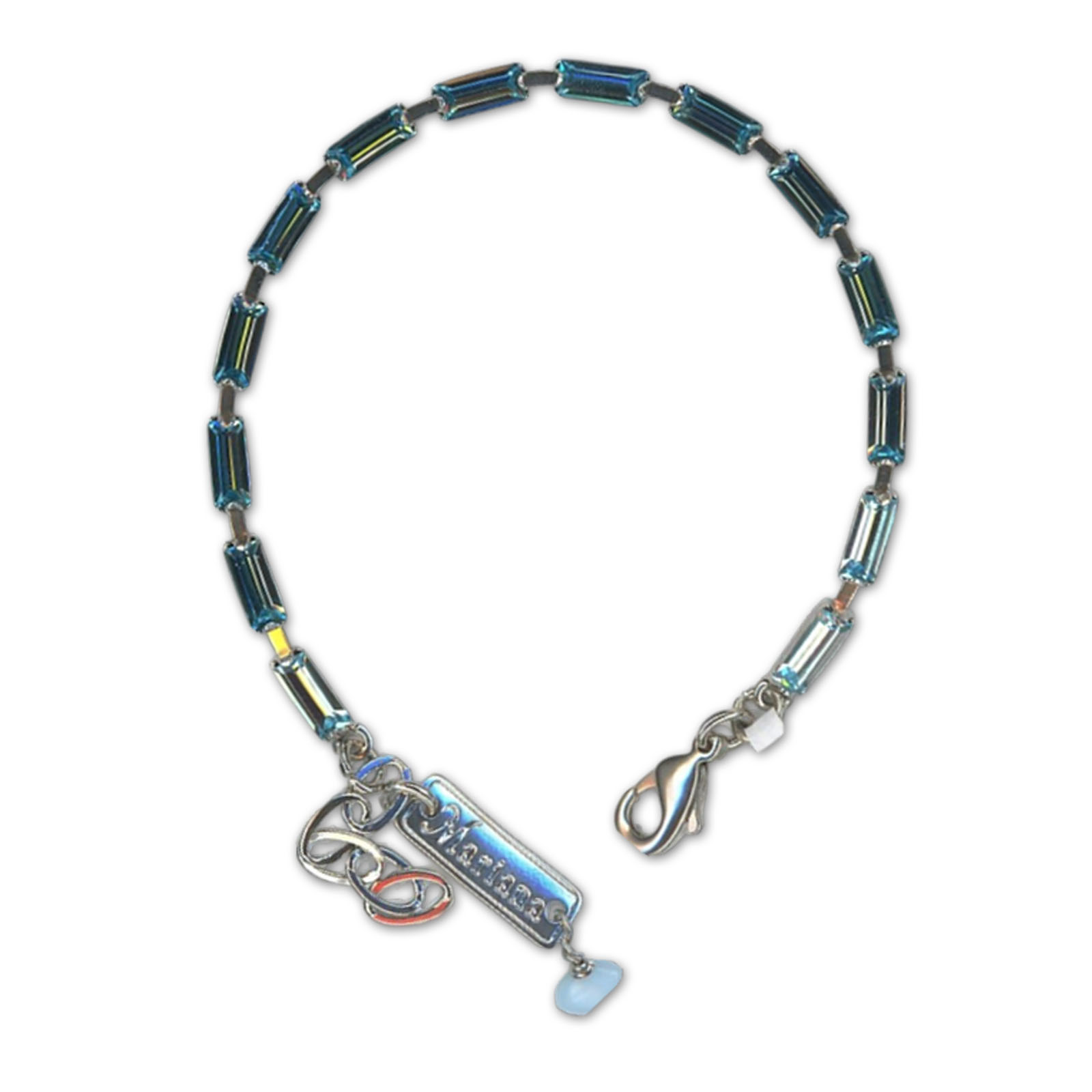 B-4518-1-202202-RO (1) Bracelet by Mariana Woman Charming Aquamarine Swarovski Crystals - Image 1