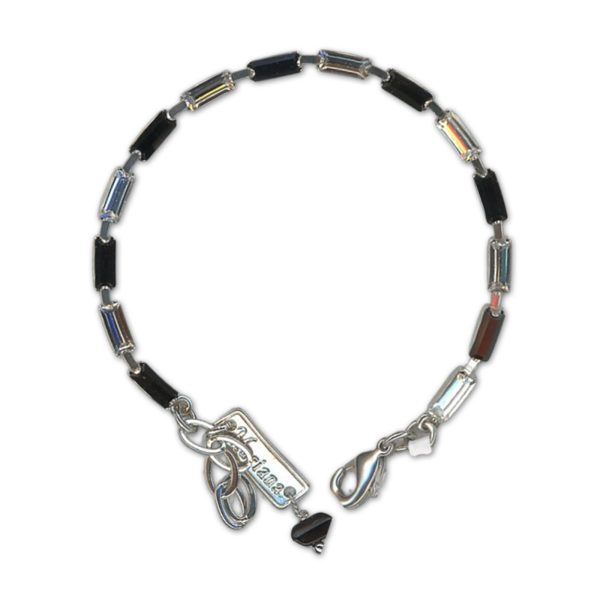 Bracelet by Mariana Woman Exquisite Jet and Clear Swarovski Crystals