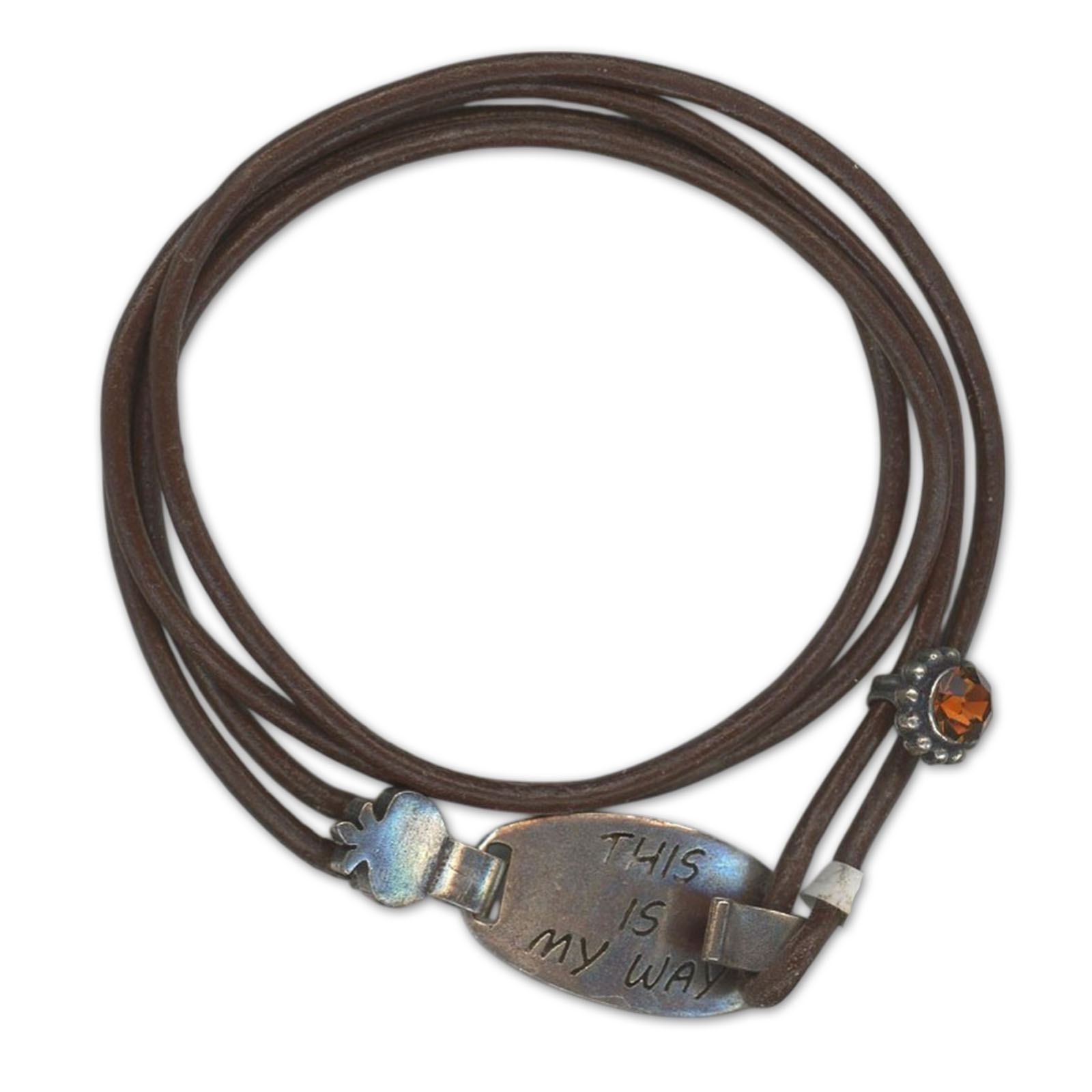 B-4530OR-220-SP (1) Bracelet by Mariana Woman Multi Wrap Smoked Topaz Swarovski Crystals - Image 1