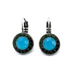 Earrings By Mariana Woman Beautiful Green and Blue Opal Swarovski Crystals -SP - Image 2