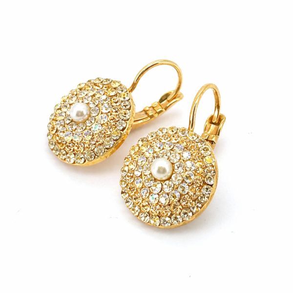Earrings by Mariana Woman Timeless Moonlight and Pearl Swarovski Crystals-YG