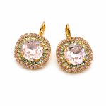 Earrings by Mariana Woman Lovely Rose and Chrysolite Swarovski Crystals-YG