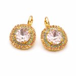 Earrings by Mariana Woman Lovely Rose and Chrysolite Swarovski Crystals-YG - Image 2