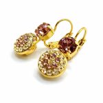 Earrings By Mariana Woman Exquisite Topaz and Golden Swarovski Crystals-YG