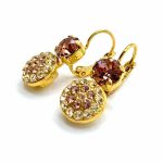 Earrings By Mariana Woman Exquisite Topaz and Golden Swarovski Crystals-YG - Image 3