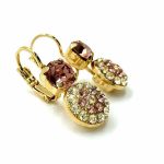 Earrings By Mariana Woman Exquisite Topaz and Golden Swarovski Crystals-YG - Image 2