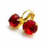 Earrings By Mariana Woman Stunning Ruby Swarovski Crystals-YG