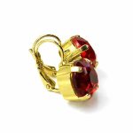 Earrings By Mariana Woman Stunning Ruby Swarovski Crystals-YG - Image 3