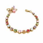 Bracelet By Mariana Woman Beautiful Pink and Opal Swarovski Crystals-YG