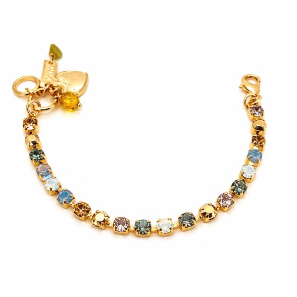 Bracelet by Mariana Woman Gorgeous Pink and Topaz Swarovski Crystals-YG