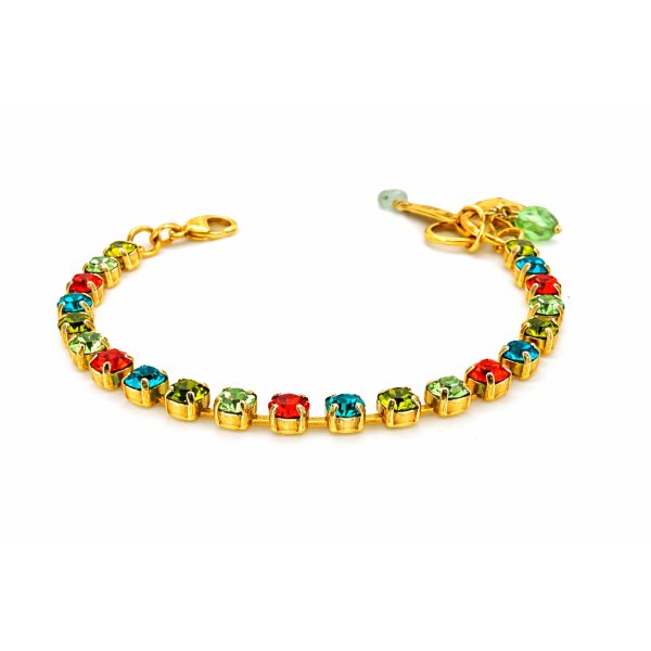 Bracelet By Mariana Woman Sassy Orange and Aqua Swarovski Crystals-YG