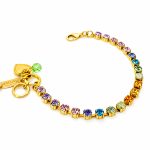 Bracelet by Mariana Woman Beautiful Purple and Aqua Swarovski Crystals-YG - Image 2