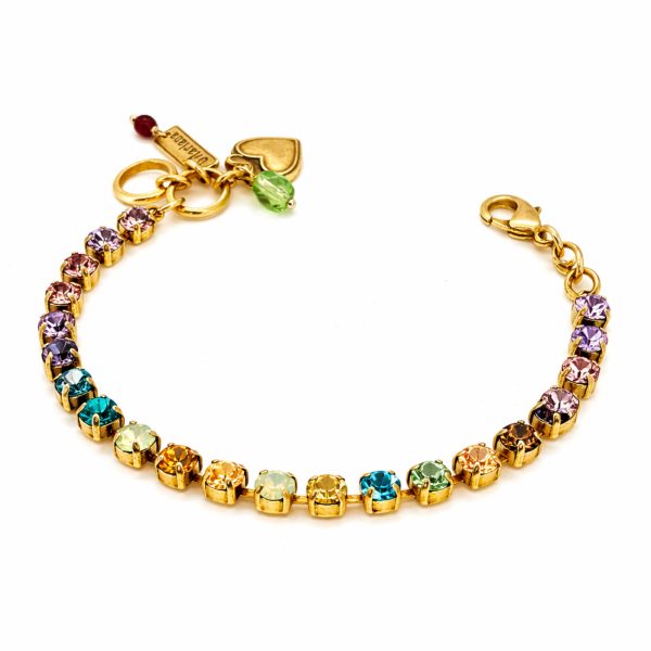 Bracelet by Mariana Woman Beautiful Purple and Aqua Swarovski Crystals-YG