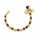 Bracelet By Mariana Woman Elegant Montana and Clear Swarovski Crystals-YG