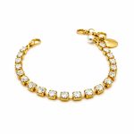 Bracelet By Mariana Woman Beautiful Powder Grey Swarovski Crystals-YG