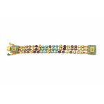 Bracelet By Mariana Woman Turquoise and Purple Swarovski Crystals-YG - Image 2