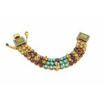 Bracelet By Mariana Woman Turquoise and Purple Swarovski Crystals-YG