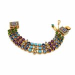 Bracelet By Mariana Woman Beautiful Zircon and Amethyst Swarovski Crystals-YG