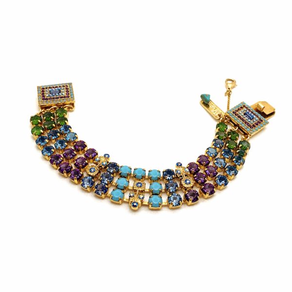 Bracelet By Mariana Woman Beautiful Zircon and Amethyst Swarovski Crystals-YG