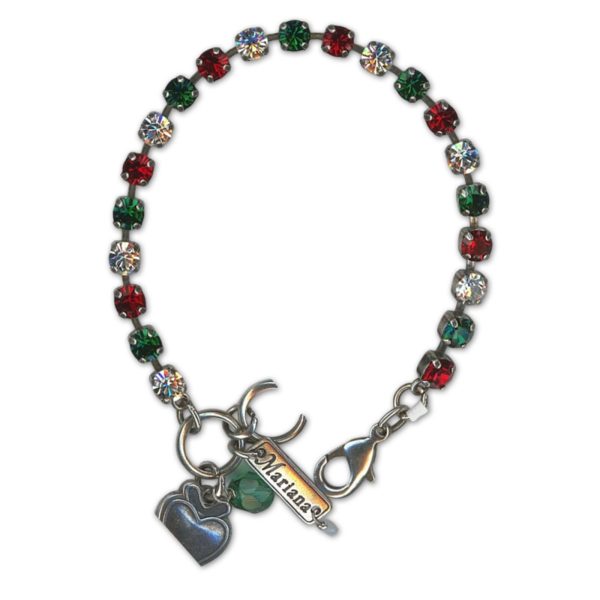 Bracelet by Mariana Woman Dainty Emerald and Siam Swarovski Crystals